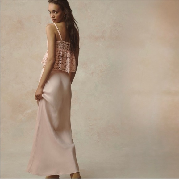 ANTHROPOLOGIE The Tilda Maxi Slip Skirt Medium Pink Size 3X - Picture 5 of 9